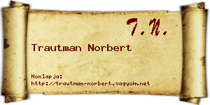 Trautman Norbert névjegykártya